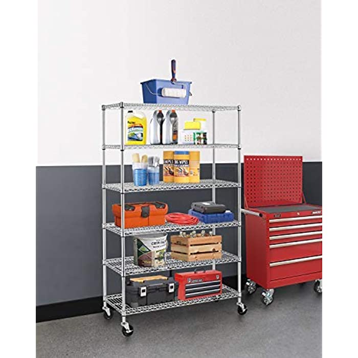 18x48x78 Storage Shelves Heavy Duty Metal Shelves Garage Organizer Wire ...